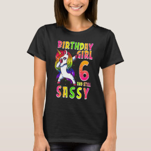 6. Geburtstag Mädchen Dabbing Einhorn 6 Jahre alt  T-Shirt