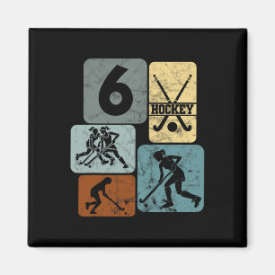 6. Geburtstag Mädchen Feldhockey 6 Jahre Hockey Magnet
