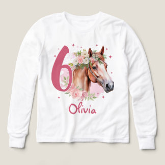 6. Geburtstag Mädchen Pferd Pastell Rosa Sechs Jah