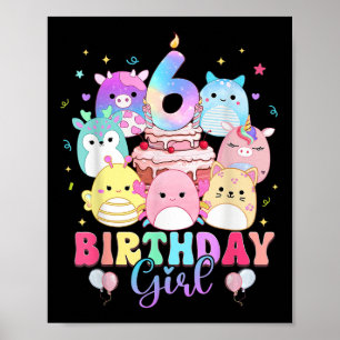6. Geburtstag Mädchen Squish Squad Mallow 6 Jahre Poster