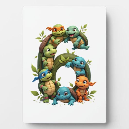 6. Geburtstag Meeresschildkröte Theme Party 6 Jahr Fotoplatte (Vorderseite)