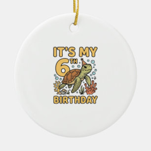 6. Geburtstag Meeresschildkröte Vintage Gravur Des Keramik Ornament