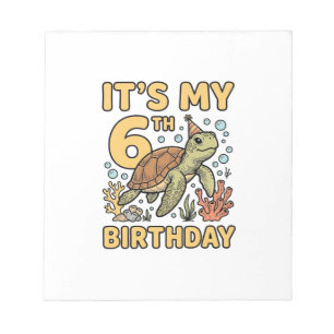 6. Geburtstag Meeresschildkröte Vintage Gravur Des Notizblock