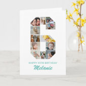 6. Geburtstag Nr. 6 FotoCollage Personalisiert Karte (Gelbe Blume)