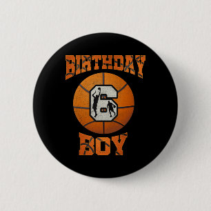 6. Geburtstag Outfit Boy Basketball 6 Jahre alt Button