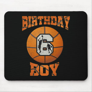 6. Geburtstag Outfit Boy Basketball 6 Jahre alt Mousepad