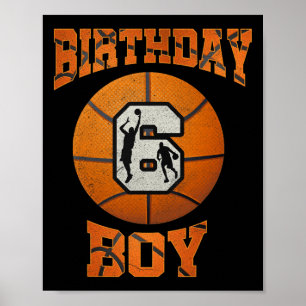 6. Geburtstag Outfit Boy Bysketbyll 6 Jahre alt Poster
