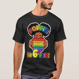 6. Geburtstag Pop Es Fidget Afroamerikanischer Kin T-Shirt