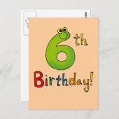 6. Geburtstag! Postkarte (Vorne/Hinten)