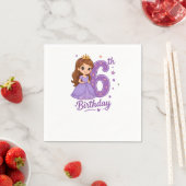 6. Geburtstag Prinzessin Papiertücher Serviette (Beispiel)