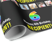 6. Geburtstag: Regenbogen "6"; benutzerdefinierte  Geschenkpapier (Rolleneckpunkt)