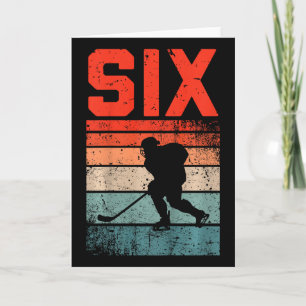 6. Geburtstag Retro Eishockey 6 Jahre alter Junge Karte