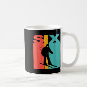 6. Geburtstag Retro Skifahren 6 Jahre alte Jungen  Kaffeetasse