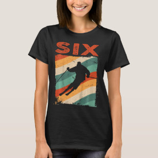 6. Geburtstag Retro Skifahren 6 Jahre alte Jungen T-Shirt