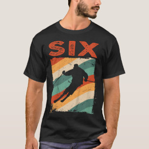 6. Geburtstag Retro Skifahren 6 Jahre Jungen Mädch T-Shirt