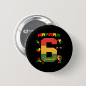6. Geburtstag Schwarze Geschichte Jurzehnte Theme Button (Vorne & Hinten)