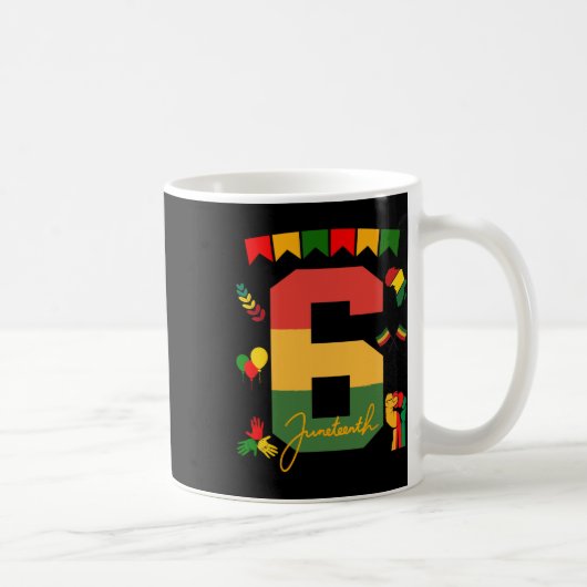 6. Geburtstag Schwarze Geschichte Jurzehnte Theme Kaffeetasse (Rechts)