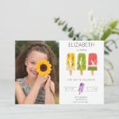 6. Geburtstag Sommer Popsiruce Eis Party Einladung (Stehend Vorderseite)