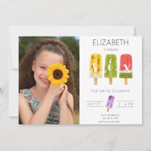 6. Geburtstag Sommer Popsiruce Eis Party Einladung