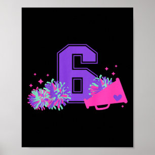 6. Geburtstags-Cheerleaderin Sechs Jahre alte Chee Poster