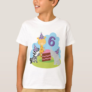 6. Geburtstags-Dschungel-Tier-Safari T-Shirt