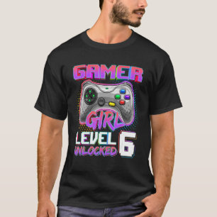 6. Geburtstags-Gamer-Girl-Stufe 6 Entsperrte Gamer T-Shirt