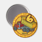 6. Geburtstags-Sprungwagen Magnet (Vorderseite/Rückseite)