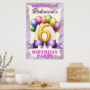 6. Geburtstagsballon-Thema Poster