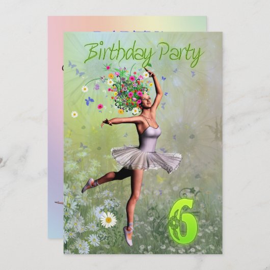 6. Geburtstagsfeier Einladung (Vorne/Hinten)