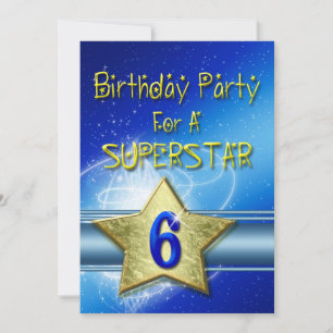 6. Geburtstagsfeier Einladung für einen Superstar.