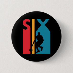 6. Geburtstagsgeschenk Sechs Vintager Basketball 6 Button