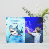 6. Geburtstagshai-Foto Einladung (Stehend Vorderseite)