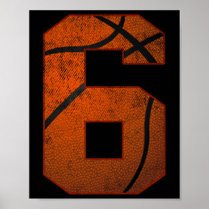6. Geburtstagsparty 6 Jahre alter Basketballtag Poster