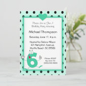 6. Geburtstagsparty Einladungen (Stehend Vorderseite)