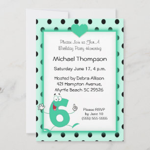 6. Geburtstagsparty Einladungen