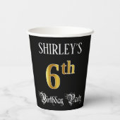 6. Geburtstagsparty - Extravagantes Drehbuch, Imit Pappbecher (Rückseite)