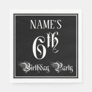 6. Geburtstagsparty - Extravagantes Script + Indiv Serviette