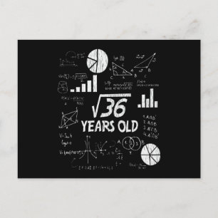 6. Geburtstagsquadrat Wurzel von 36 - 6 Jahren alt Postkarte