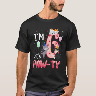6. Geburtstagsshirt Mädchen Katze Kätzchen 6 Jahre T-Shirt