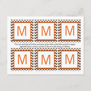 6 Gefällige Tags Brauner Zickzack Name Fokus Postkarte