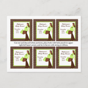 6 Gefällige Tags Grüne Mod Mama Polka Dots Einladungspostkarte