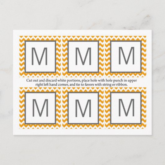 6 Gefälligkeitsmarken Gelbgraue Zickzack Bezeichnu Postkarte (Vorderseite)