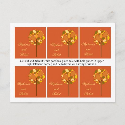 6 Gefälligkeitsmarken Moderne Herbstbaumfallen Fol Postkarte (Vorderseite)