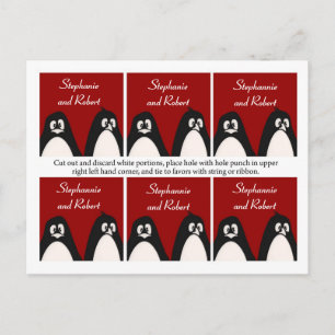 6 GefälligkeitsTags Hochzeit Pinguin Liebe Paare f Postkarte