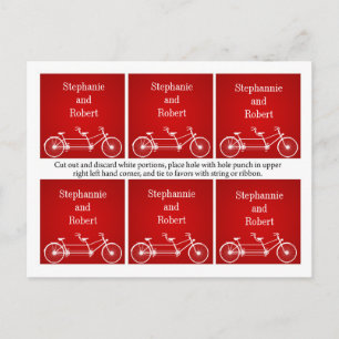 6 Gefälligkeitstags Whimsical Crimson Red Double B Postkarte