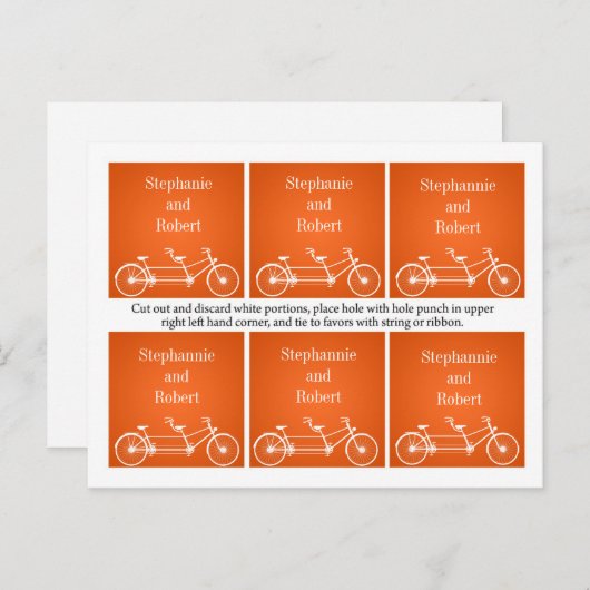 6 Gefälligkeitstriche Whimsical Orange Doppelfahrr Postkarte (Vorne/Hinten)