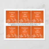 6 Gefälligkeitstriche Whimsical Orange Doppelfahrr Postkarte (Vorderseite)