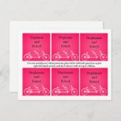 6 Gefälligkeitstriche Whimsical Pink Doppelfahrrad Postkarte (Vorne/Hinten)