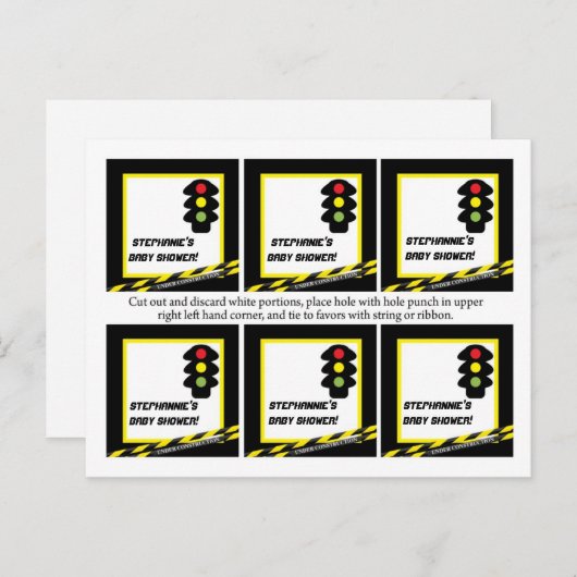 6 Gefältester Bau Einladungspostkarte (Vorne/Hinten)