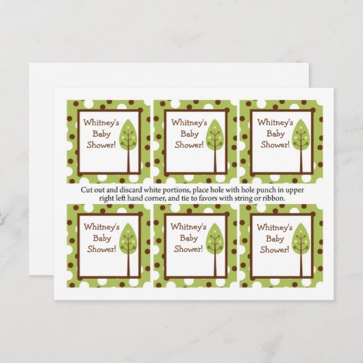 6 Gefältester Woodland Friends Tree Einladungspostkarte (Vorne/Hinten)
